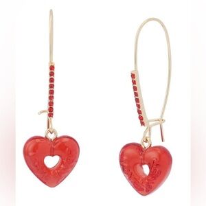 BETSEY JOHNSON Love Spell Valentine  Red Love Savers Candy Drop Earrings NEW NWT